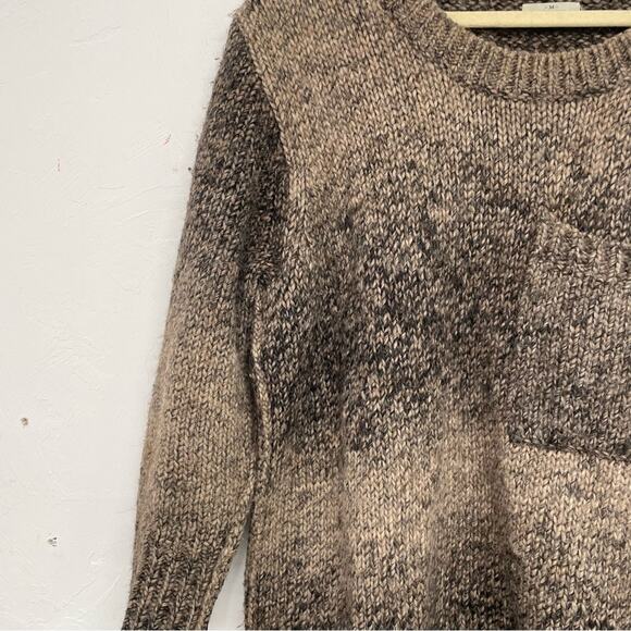 Madewell Wallace Brown Knit Half Sleeve Tunic Sweater Womens M Speckled Chunky - Picture 4 of 6